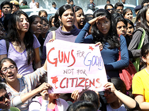 Girls protest