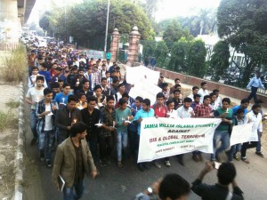 Candle light march held in Jamia protesting against the ISIS and Global Terrorism