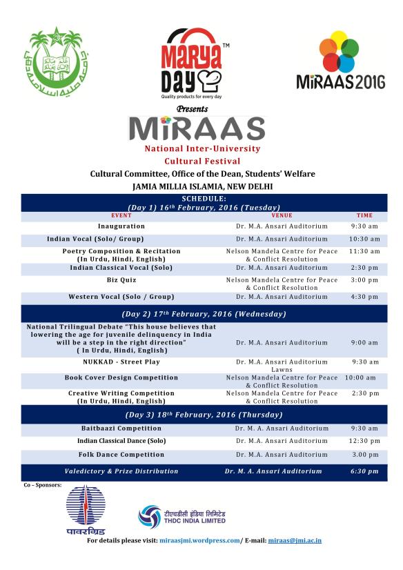 Schedule of Miraas
