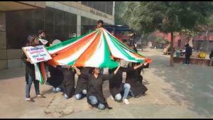 Students of Jamia Millia Islamia spreading social message through Nukkad Natak