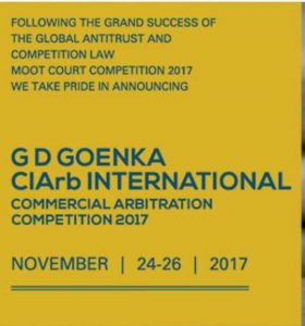 G.D​. ​Goenka University​ ​is​ all​ ​set​ ​to​ ​host​ ​the​ ​CIArb​ ​International​ ​Commercial​ ​Arbitration​ ​Competition