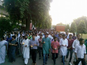 Candle Light vigil & Peace march by Jamia Students in the Campus against the Dadri Lynching
