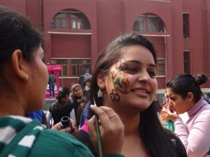Maitreyi College organised a face painting competition in association with “World Culture Festival”