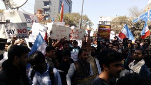 Thousands of student activists participated in a ‘Chalo Delhi’ rally demanding action in the suicide case of Rohith Vemula