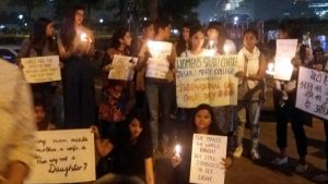 Students of Jesus and Mary College organizes a candle-light vigil on International Girl Child Day !