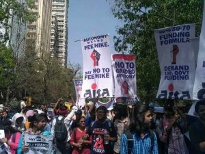 Students, teachers march to protest against graded autonomy scheme