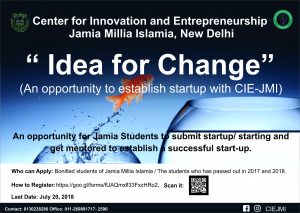 Jamia Millia Islamia Launches “Idea for Change” to promote entrepreneurship among students