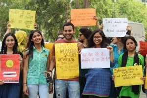 Jamia Students organise a march against consumerism for the campaign Urge2Splurge
